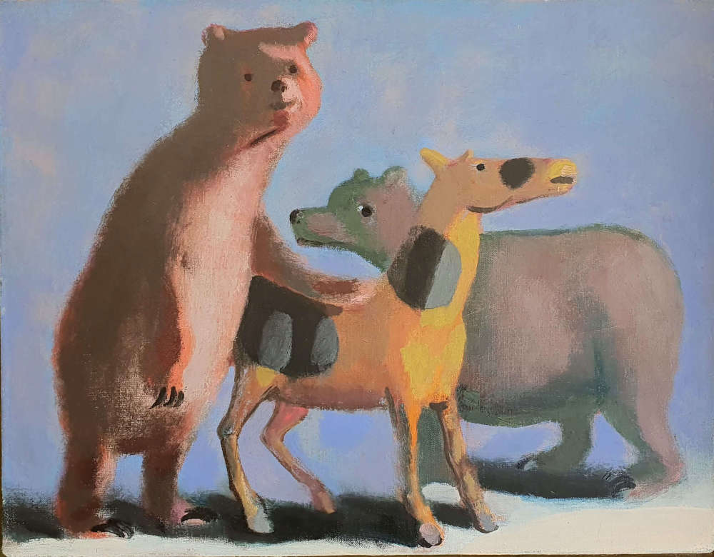 Charles Williams PRWS, NEA (b.1965) - 'Herd', oil on canvas.