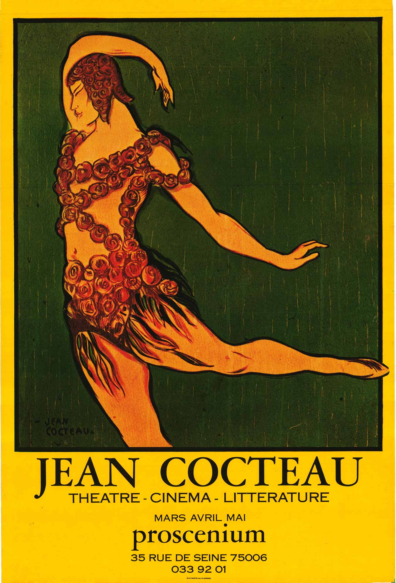 Jean Cocteau (1889-1963) - Poster for the Exhibition at Galerie Proscenium, Paris image