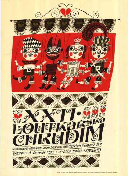 Jan Hlína - Czech Puppet Theatre Poster 'Loutkářská Chrudim'