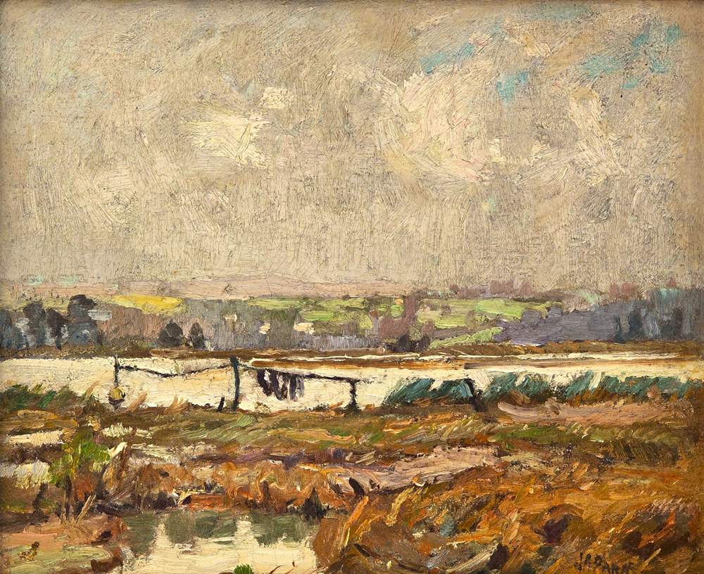 John Anthony Park (1880-1962) - Estuary Landsape, probably the River Taw, North Devon, oil on canvas-board.