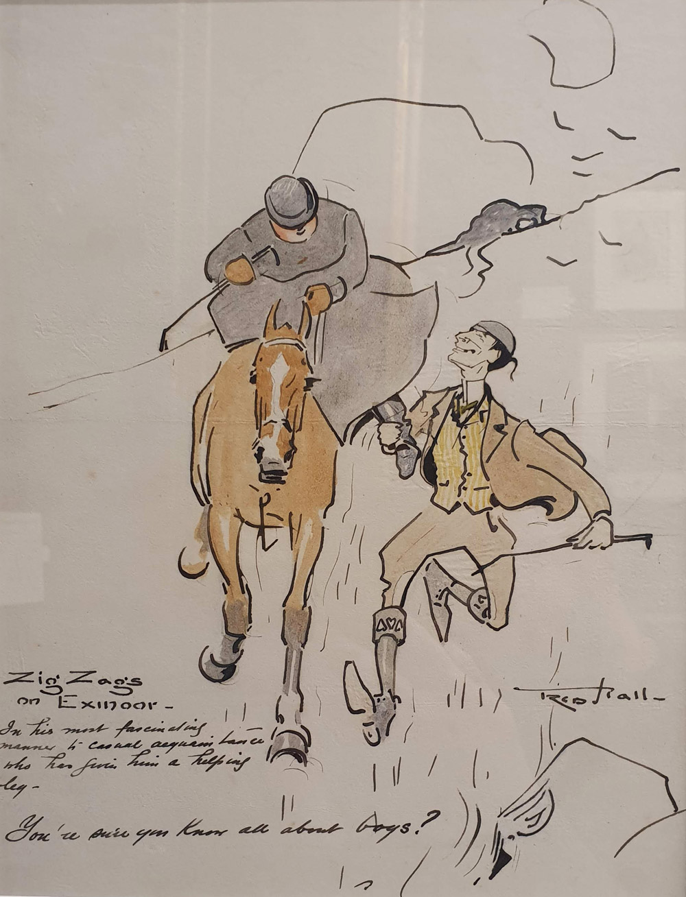 Fred Hall 'Zig Zags on Exmoor' ink drawing