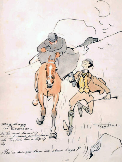 Fred Hall (1860-1948) - 'Zig-Zags on Exmoor', ink with watercolour.