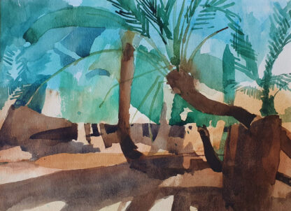 Ian Potts evening in thebes watercolour