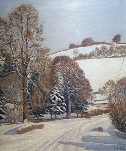 Ann le Bas - Exmoor Winter Landscape oil painting