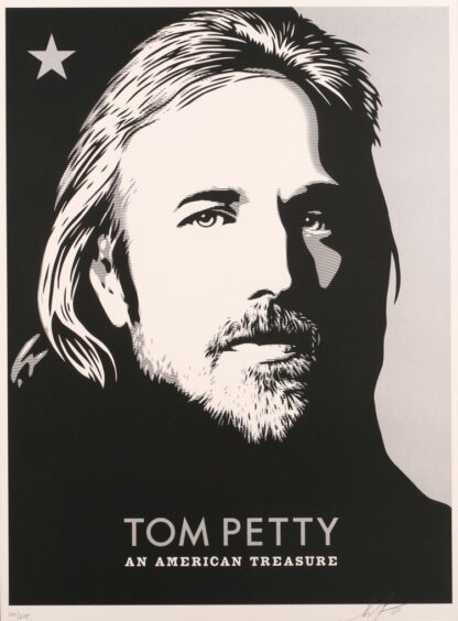 Shepard Fairey - Tom Petty an American Treasure, screenprint, 2018.