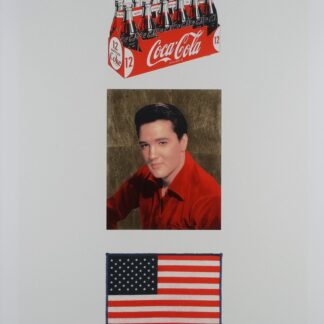 Sir Peter Blake RA (b.1932) - 'American Trilogy (cream and gold)', silkscreen with gold leaf, silver leaf and diamond dust.