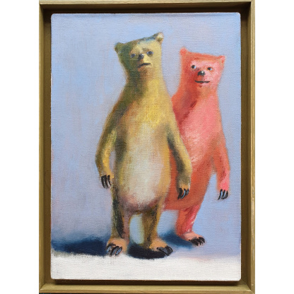 Charles Williams PRWS, NEAC (b.1965) - 'Two Standing Bears', oil on canvas.