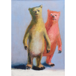 Charles Williams - Two Standing Bears, oil painting on canvas.