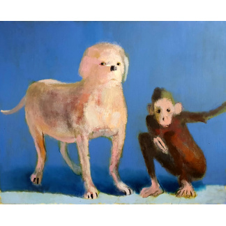 Charles Williams - Pink Dog and Monkey, oil on canvas