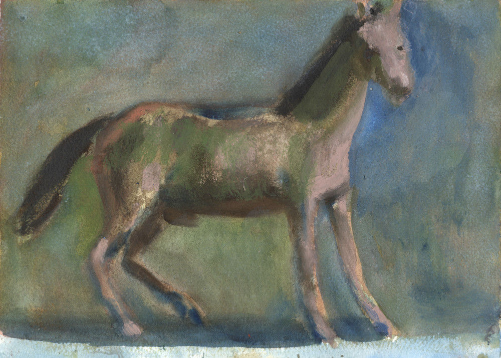 Charles Williams PRWS, NEAC (b.1965) - 'Blue Horse', watercolour.