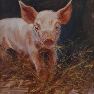 Mick Cawston (1959-2006) - 'Piglet', oil on board.