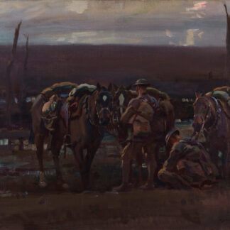 Sir Alfred James Munnings (1878-1959) - 'December 1917, Nightfall', oil on canvas.
