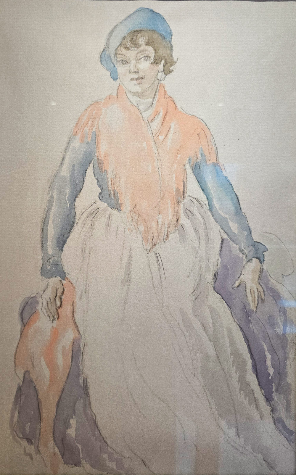 Watercolour painting by Ethelbert White of the artist's wife.