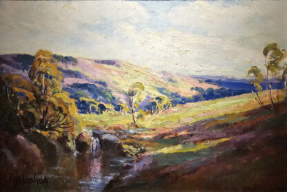 Oil painting by Harry Phelan Gibb of the Doone Valley, Exmoor.