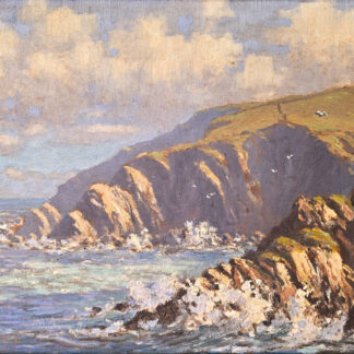 Painting by Alexander Charles Winter showing Lee, near Ilfracombe.