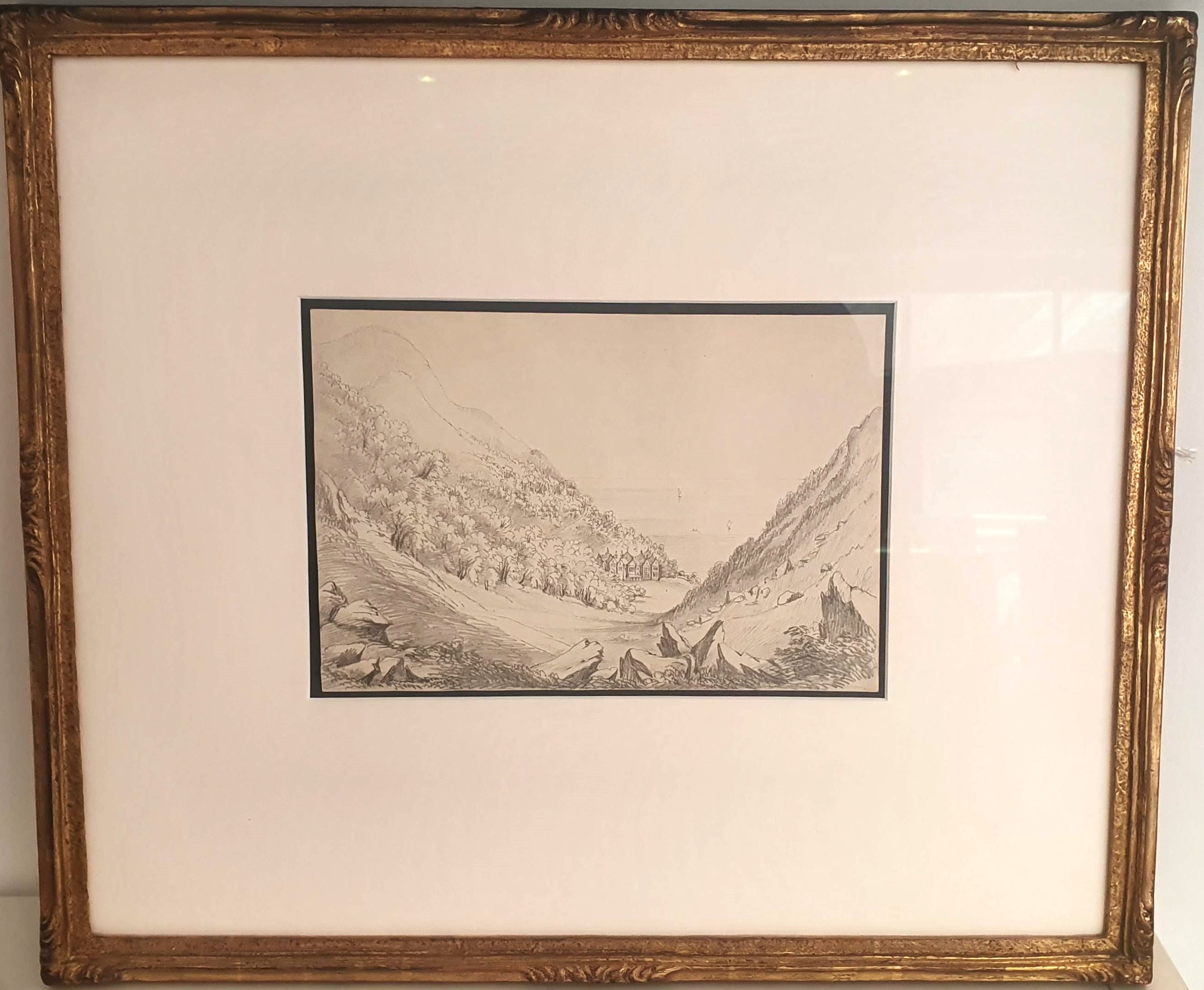 19th Century British School - 'Glenthorne, the seat of Rev. Walter Halliday esq', pencil on paper.