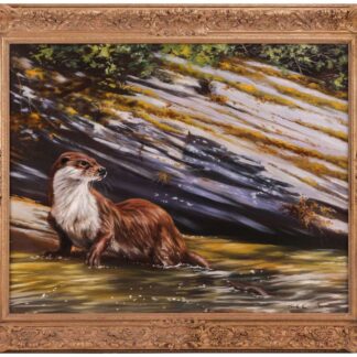 Mick Cawston oil painting of an otter