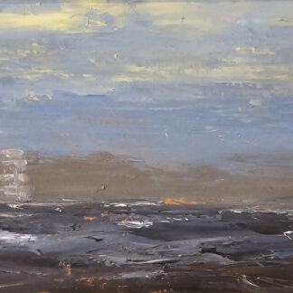 Murray Hammick oil painting of a sailing vessel on the horizon