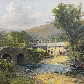 Charles Brooke Branwhite watercolour painting showing Malmsmead in the Doone Valley