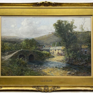 Charles Brooke Branwhite watercolour painting of Malmsmead in the Doone Valley, Exmoor