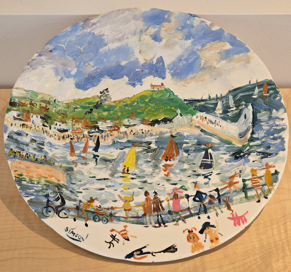 Simeon Stafford (b.1956) - 'St Ives', oil on porcelain.