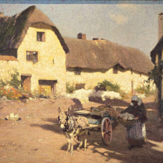 Fred Hall oil painting depicting Cottages at Porlock Weir